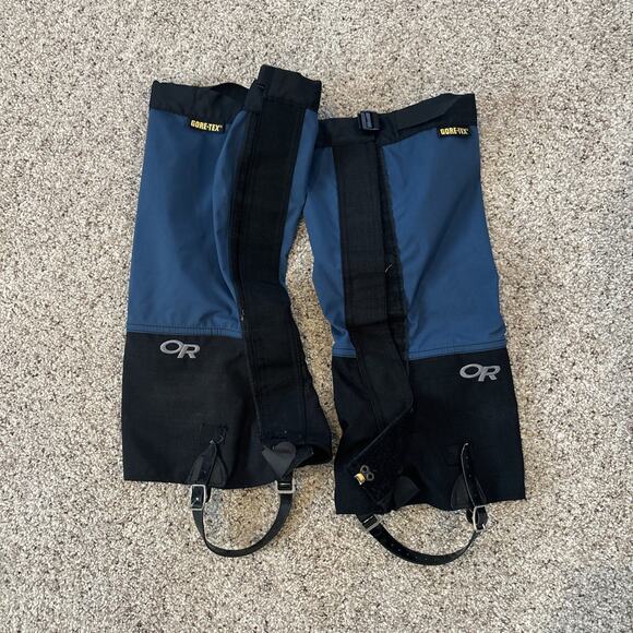 Set Of 2 Outdoor Research Expedition Crocodile Gore-Tex Gaiters L Blue 61570 - Picture 1 of 3